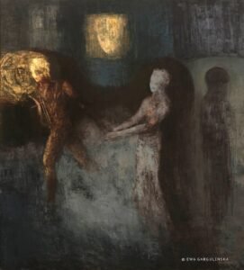 Ewa gargulinska - Orpheus and Eurydice 2006 Oil on Canvas 250x150cm