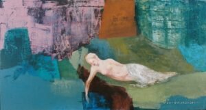 Ewa Gargulinska - Sleeping Psyche 2003 Oil on canvas 68x120cm