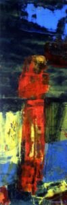 Ewa Gargulinska - Walks on the Other Side 1997 Oil on board 25x65cm